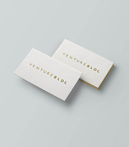 VentureBlog logo design on cards