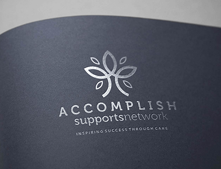 Accomplish supportsnetwork logo design